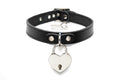 Leather Collar - Heart Padlock