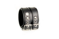Bracelet de cuir noir à 2 courroies