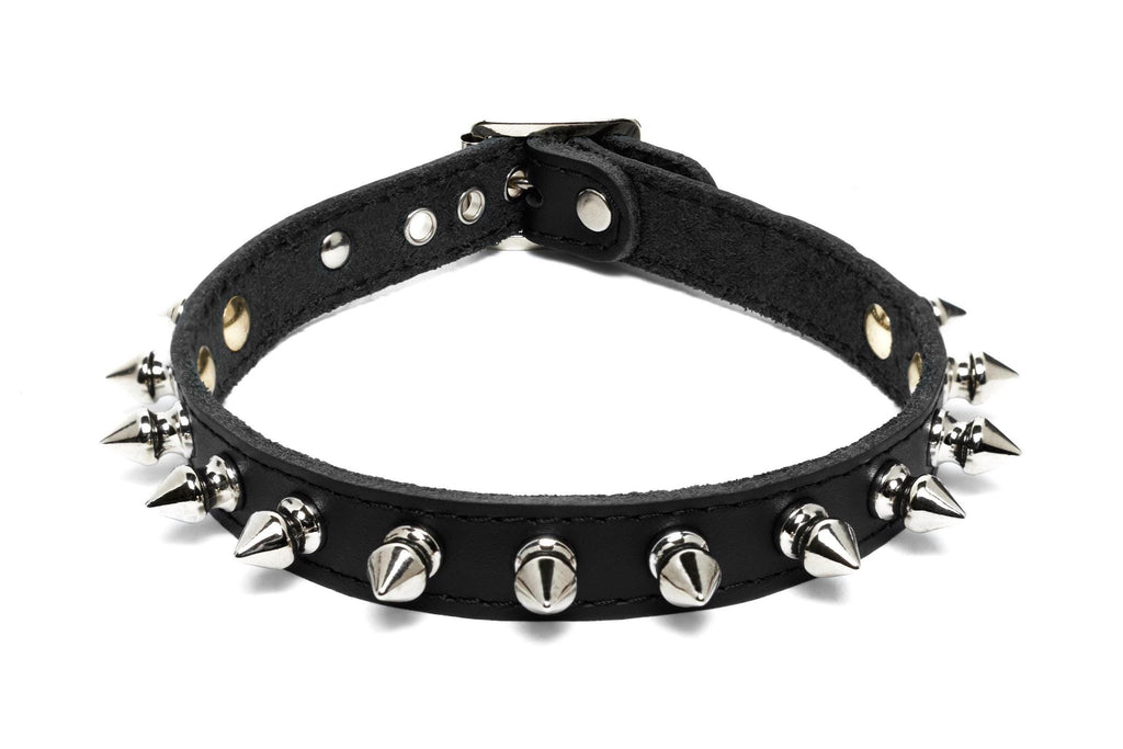 Collier en cuir - Petites pointes