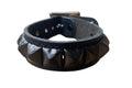Leather Bracelet with Pyramid Studs - Gunmetal Gray