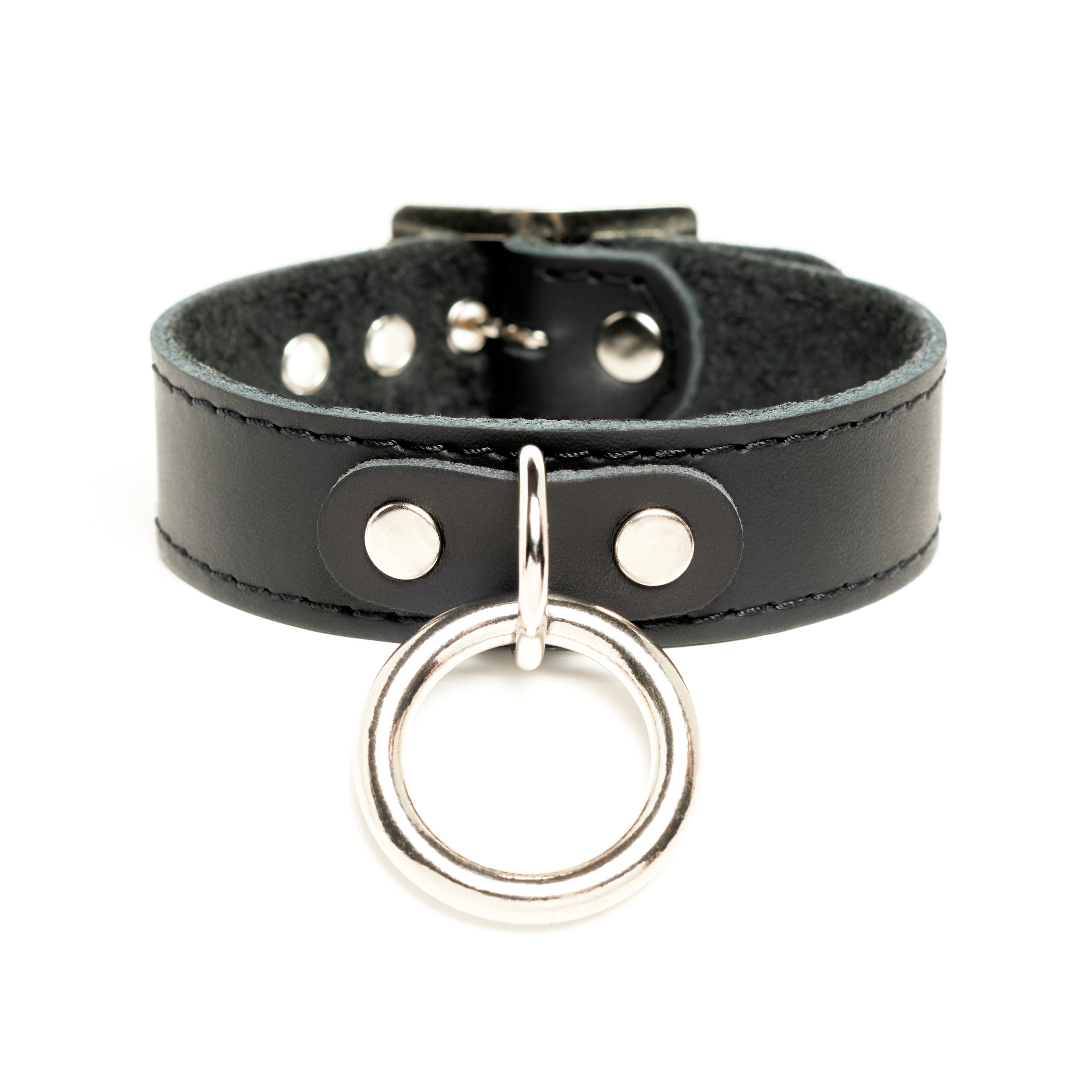 Addicted Excessories silver ring leather bracelet, punk gothic boutique, gothic jewelry, handcrafted in Montreal Quebec Canada
