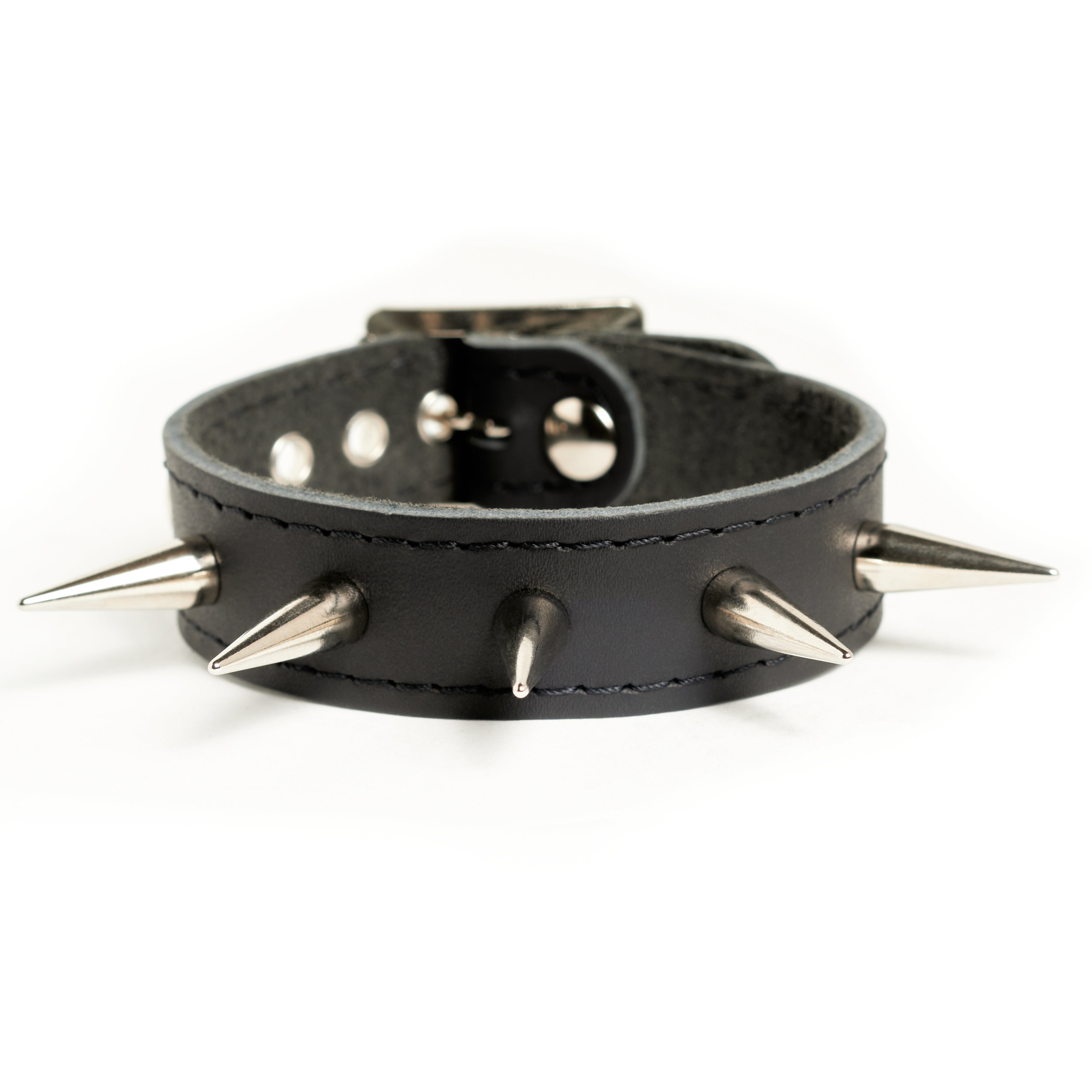 Addicted Excessories studded leather bracelet with long spikes, gothic boutique,