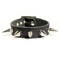 Addicted Excessories studded leather bracelet with medium spikes, gothic boutique, handcrafted in Montreal Quebec Canada
