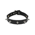 Addicted Excessories small spiked leather collar, punk gothic boutique, gothic jewelry, handcrafted in Montreal Quebec Canada
