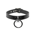 Addicted Excessories leather collar with ring, punk gothic boutique, gothic jewelry, handcrafted in Montreal Quebec Canada
