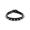 Addicted Excessories leather collar with small spikes, punk gothic boutique, gothic jewelry, handcrafted in Montreal Quebec Canada
